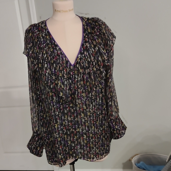 Catherine Malandrino Multicolor V-Neck Blouse without Belt - Picture 11 of 11